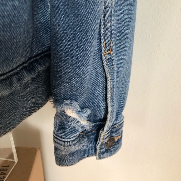 PACSUN DENIM WOMENS LINED FAUX FUR SHERPA JEAN JACKET SMALL WOMENS JEANS - Picture 7 of 16